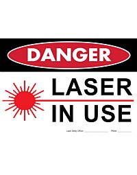 Laser Sign: Danger Laser in Use 14 x 10