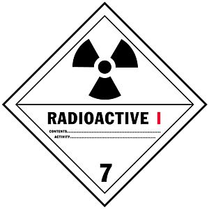 Radioactive I Hazard Class 7 Transportation Labels