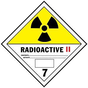 Radioactive II Hazard Class 7 Transportation Labels