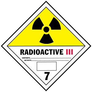 Radioactive III Hazard Class 7 Transportation Labels