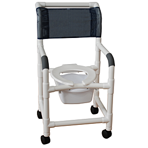 Deluxe PVC Shower Chair with Square Pail (18" Width)