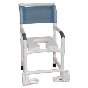 PVC Shower Chair with Deluxe Elongated Seat and Footrest (18
