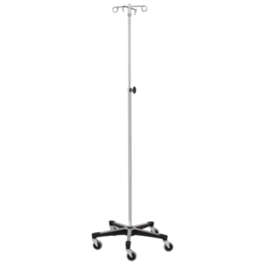 Blickman 4 Hook Stainless Steel IV Stand with Tru-Loc (5 Legs)