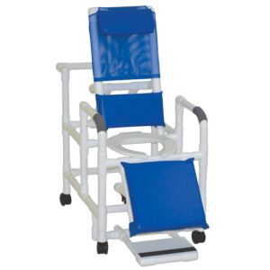 Reclining PVC Shower Chair with Deluxe Seat / Sliding Footrest (20" Width)