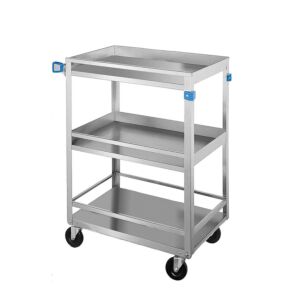 Medium Duty 3 Shelf Cart with Guard Rail