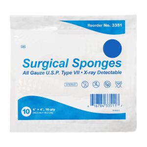 X-Ray Detectible Surgical Sponges - Sterile