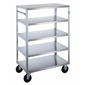 Medium-Duty Utility Cart with 5 Shelves and turned down edges