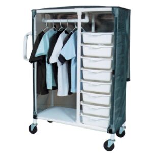 Combo PVC Cart with Storage Bins / Clothes Closet (8 Bins)
