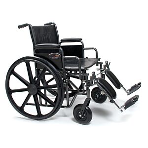 Heavy Duty 22” x 18” Wheelchair – 500 lb weight capacity with removeable desk arm and swing away footrests