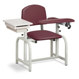 Standard Blood Drawing Phlebotomy Chair with Padded Flip Arm and Drawer