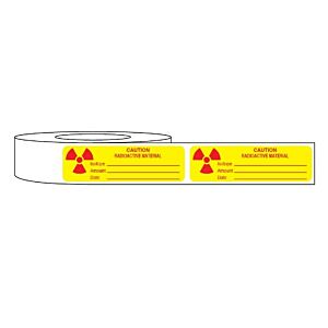 Caution Radioactive Material Isotope/Amount/Date Labels