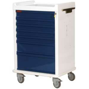 MRI-Conditional Seven Drawer Anesthesia Cart Key Lock Standard Package