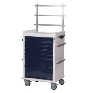 MRI-Conditional Seven Drawer Anesthesia Cart Key Lock Specialty Package