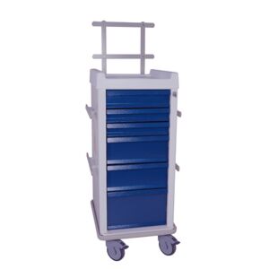 MRI-Conditional Narrow Six Drawer Anesthesia Cart Key Lock Specialty Package