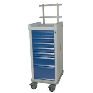 MRI-Conditional Narrow Seven Drawer Anesthesia Cart Key Lock Specialty Package