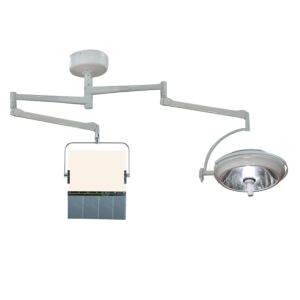Ceiling Mounted Overhead Lead Acrylic Barrier with Lead Curtain and Light