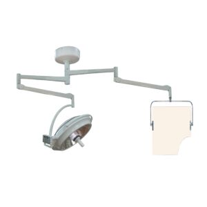 Ceiling Mounted Overhead Lead Acrylic Barrier with Torso Cutout and Light
