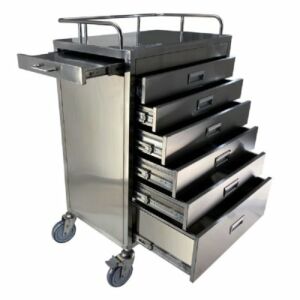 6 Drawer Stainless Steel MRI Emergency Cart