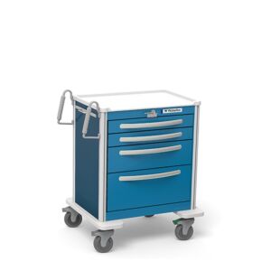 4-Drawer Short Emergency Cart - Aluminum