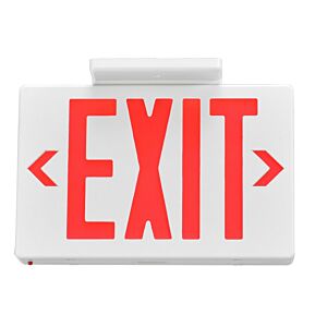 LED Exit Sign, Red Letters, Universal Mount, White, 1 or 2 Sides