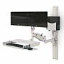 Computer Workstation Wall Mount with Extendable Arm and Dual Monitor Display