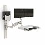 Computer Workstation Wall Mount with Extendable Arm and Dual Monitor Display