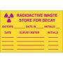Radioactive Waste- Store for Decay Label - 240 per roll