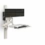 Computer Workstation Wall Mount with Extendable Arm and Dual Monitor Display