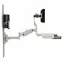 Computer Workstation Wall Mount with Extendable Arm and Dual Monitor Display