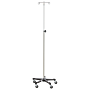 Blickman 2 Hook Stainless Steel IV Stand with Tru-Loc (5 Legs)