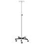 Blickman 4 Hook Stainless Steel IV Stand with Tru-Loc (5 Legs)