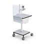 Mobile Computer Cart Monitor Arm with Sneeze and Cough Guard