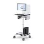Mobile Computer Cart Monitor Arm with Sneeze and Cough Guard