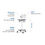 Mobile Computer Cart Monitor Arm with Sneeze and Cough Guard