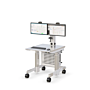 Height Adjustable Dual Monitor Clean Room Mobile Workstation