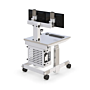 Height Adjustable Dual Monitor Clean Room Mobile Workstation