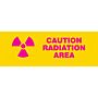 Caution Radiation Area Sign, 4"x10"
