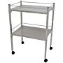 MRI Non-Magnetic Stainless Steel Table with Guard Rails and Lower Shelf