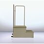 Lateral View 2 Step Weight Bearing Platform Footstool, Unassembled 