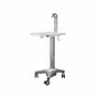 Light Pedestal Medical Cart with Monitor Mount