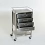 Stainless Steel Utility Table with Drawers and Guardrail - 4 Drawer