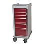 MRI-Conditional Narrow Six Drawer Emergency Cart Breakaway Lock Standard Package