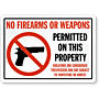 No Firearms Sign