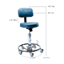 Hydraulic Foot-Operated Surgeon Chair with Backrest
