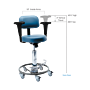 Hydraulic Foot-Operated Surgeon Chair with Backrest