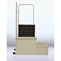 Lateral View 2 Step Weight Bearing Platform Footstool, Unassembled 